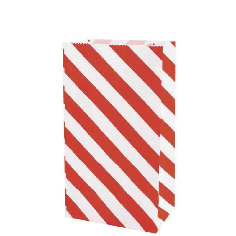 Striped Paper Bags 100PCS 2Sizes 6Colours