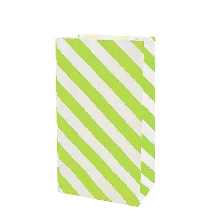 Striped Paper Bags 100PCS 2Sizes 6Colours