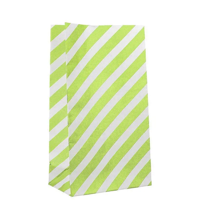 Striped Paper Bags 100PCS 2Sizes 6Colours