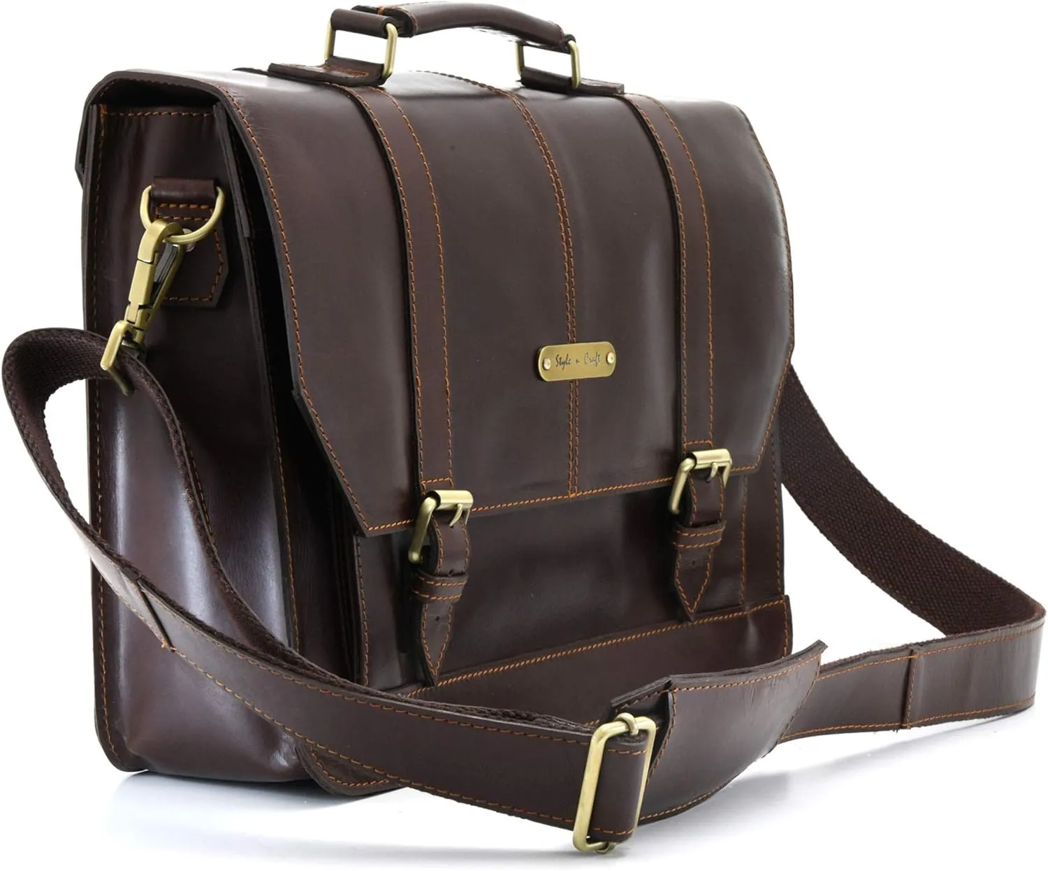 Style N Craft Soft Briefcase, Messenger Bag in Full Grain Leather