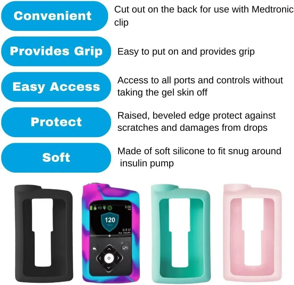Sugar Medical Soft Silicone Cover Compatible for use with MiniMed 630G, MiniMed 640G, MiniMed 670G, MiniMed 770G and MiniMed 780G Insulin Pumps. Case to Protect Your Insulin Pump.(Light Pink)