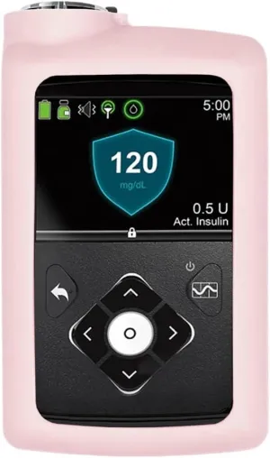 Sugar Medical Soft Silicone Cover Compatible for use with MiniMed 630G, MiniMed 640G, MiniMed 670G, MiniMed 770G and MiniMed 780G Insulin Pumps. Case to Protect Your Insulin Pump.(Light Pink)