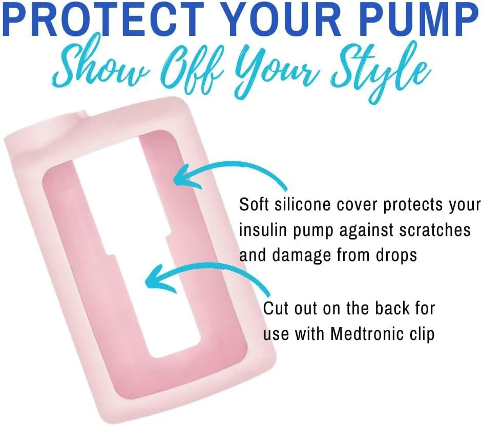 Sugar Medical Soft Silicone Cover Compatible for use with MiniMed 630G, MiniMed 640G, MiniMed 670G, MiniMed 770G and MiniMed 780G Insulin Pumps. Case to Protect Your Insulin Pump.(Light Pink)