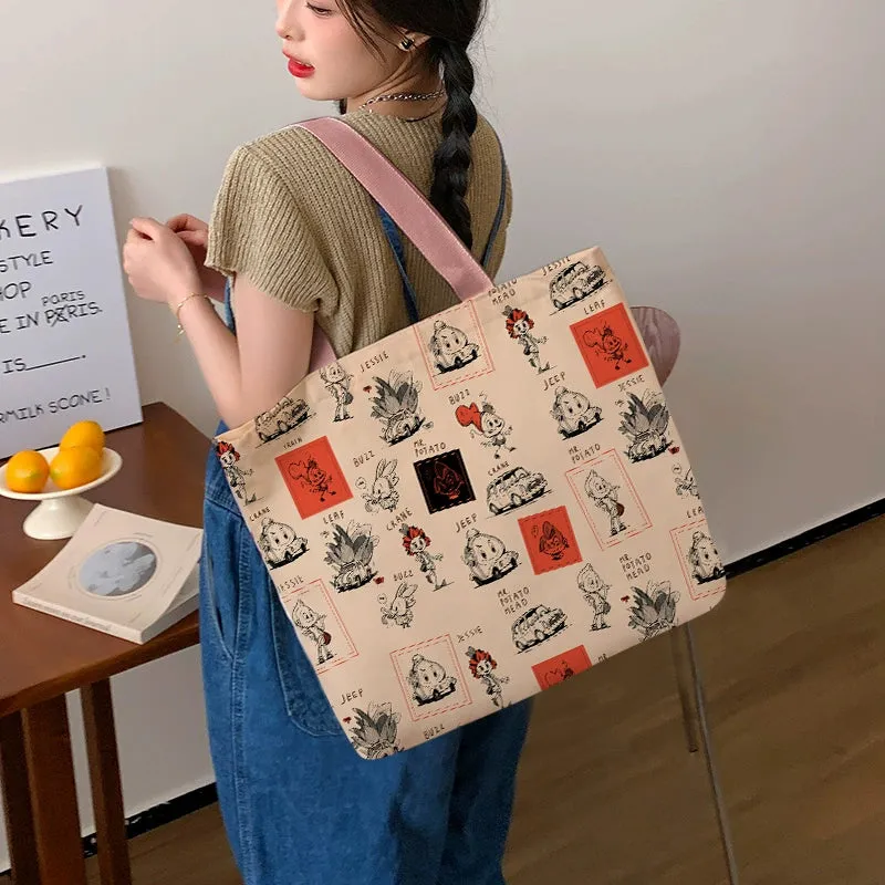 Summer Work Work Clothing Satchel Students Zip Canvas Bag