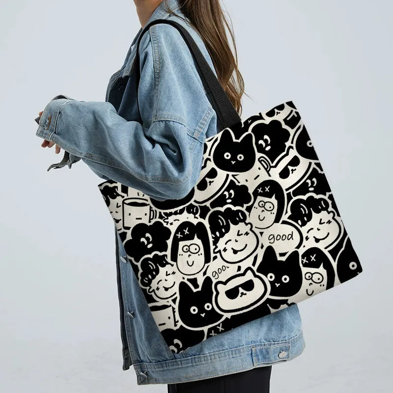 Summer Work Work Clothing Satchel Students Zip Canvas Bag