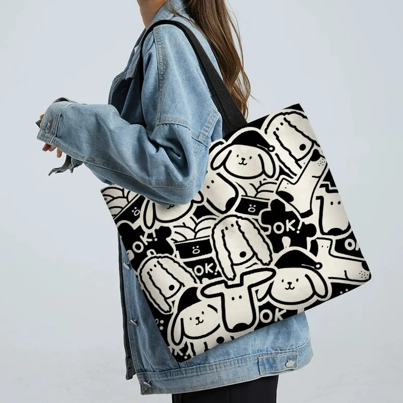 Summer Work Work Clothing Satchel Students Zip Canvas Bag