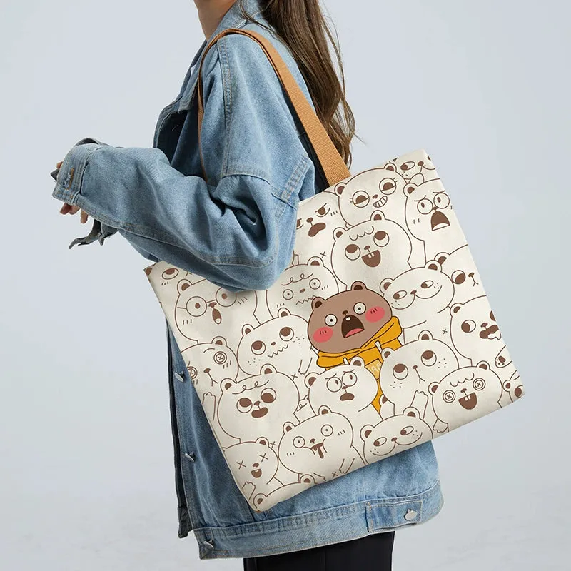 Summer Work Work Clothing Satchel Students Zip Canvas Bag