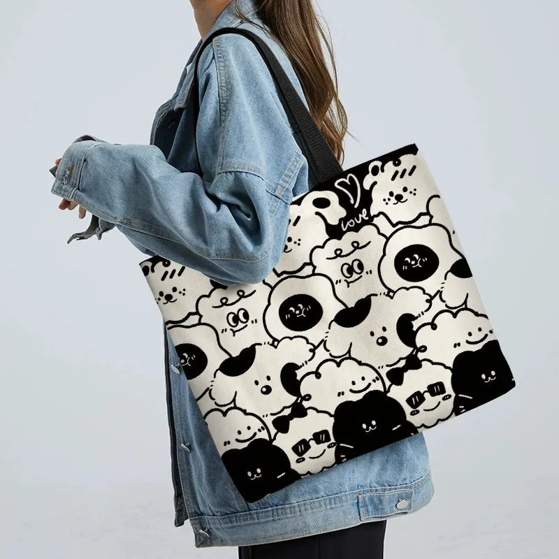 Summer Work Work Clothing Satchel Students Zip Canvas Bag