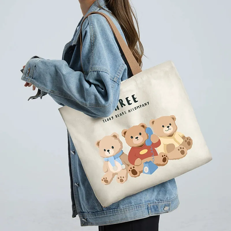 Summer Work Work Clothing Satchel Students Zip Canvas Bag