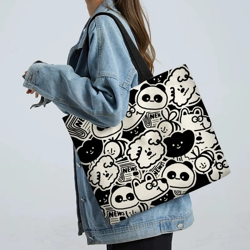 Summer Work Work Clothing Satchel Students Zip Canvas Bag