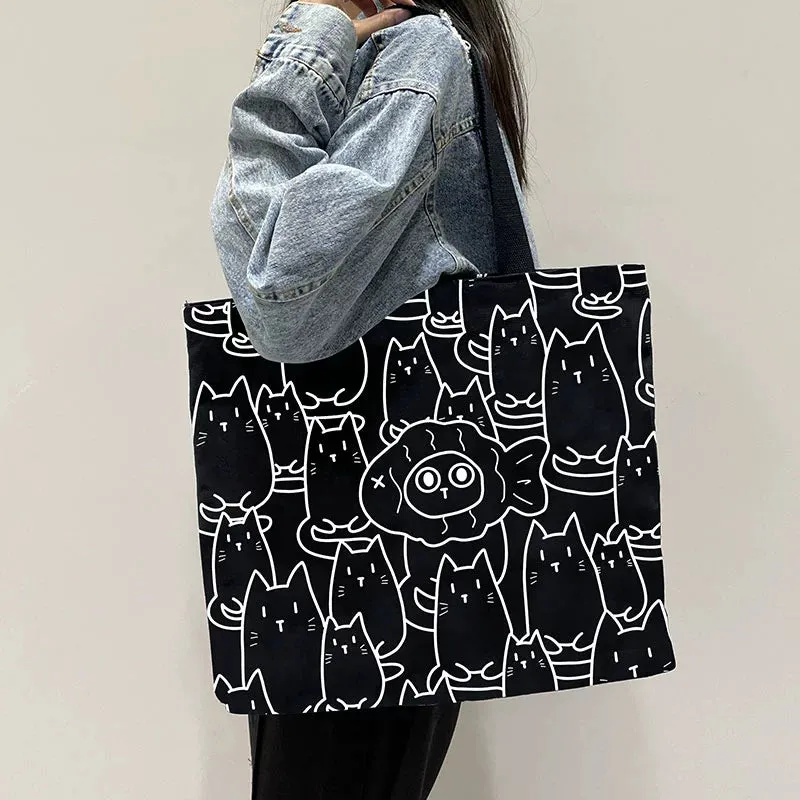 Summer Work Work Clothing Satchel Students Zip Canvas Bag