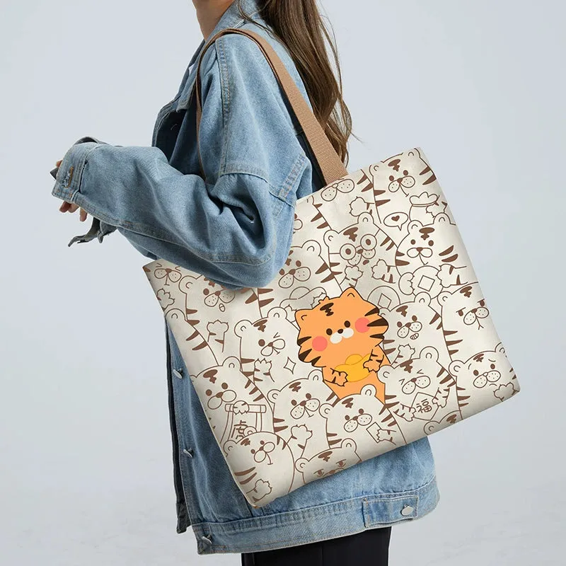Summer Work Work Clothing Satchel Students Zip Canvas Bag