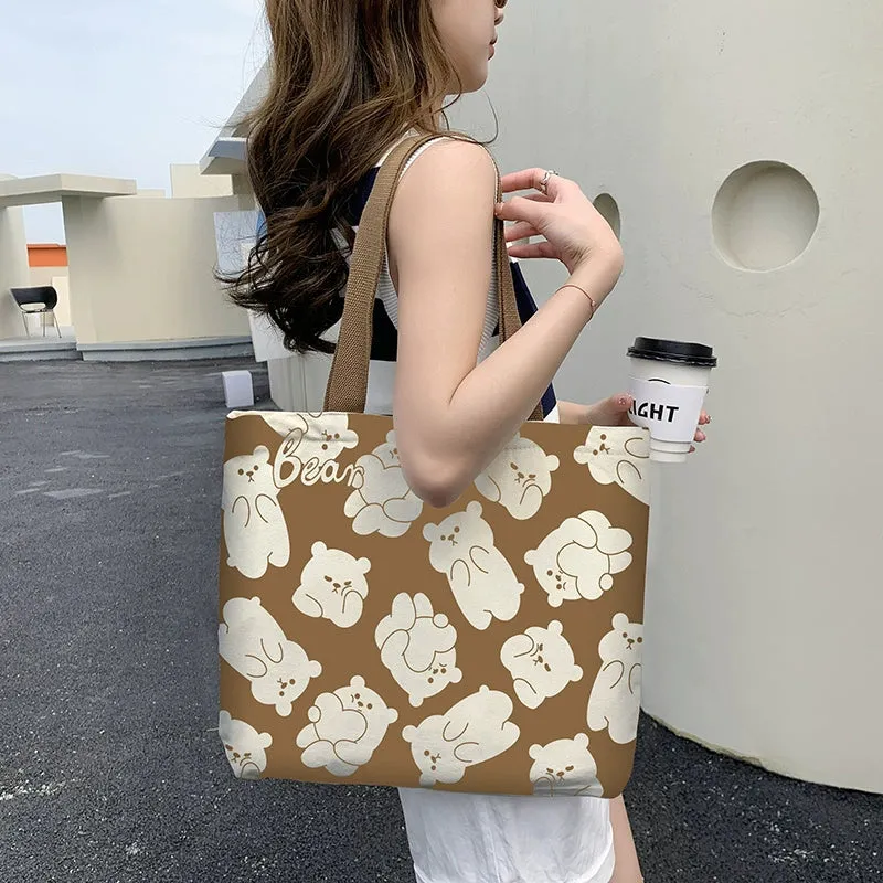 Summer Work Work Clothing Satchel Students Zip Canvas Bag
