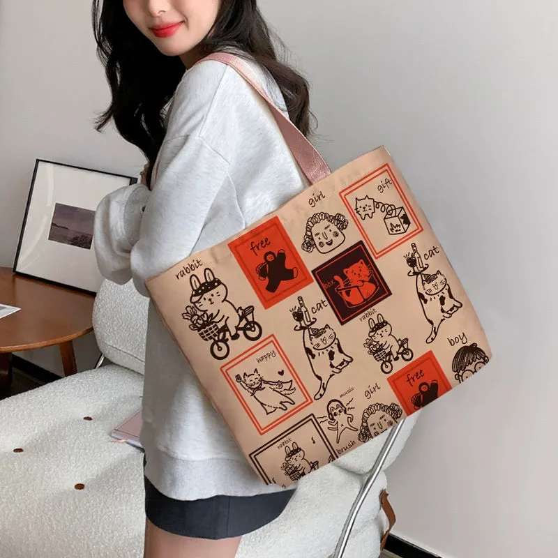Summer Work Work Clothing Satchel Students Zip Canvas Bag