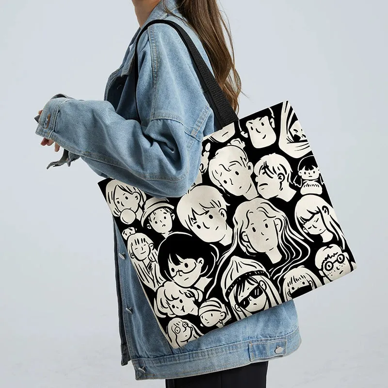 Summer Work Work Clothing Satchel Students Zip Canvas Bag