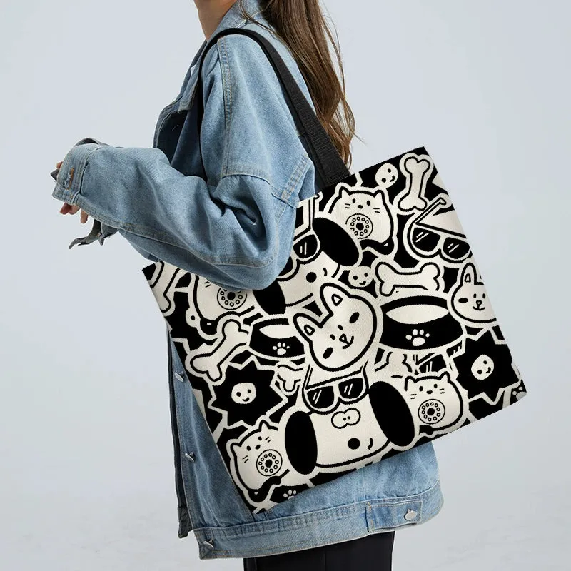 Summer Work Work Clothing Satchel Students Zip Canvas Bag