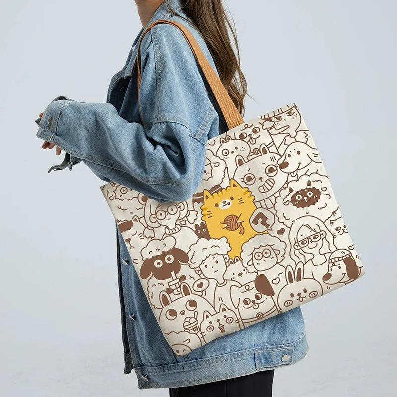 Summer Work Work Clothing Satchel Students Zip Canvas Bag