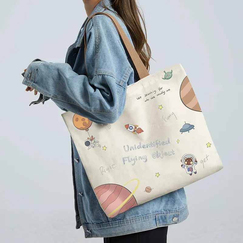 Summer Work Work Clothing Satchel Students Zip Canvas Bag