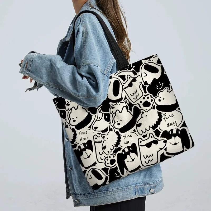 Summer Work Work Clothing Satchel Students Zip Canvas Bag