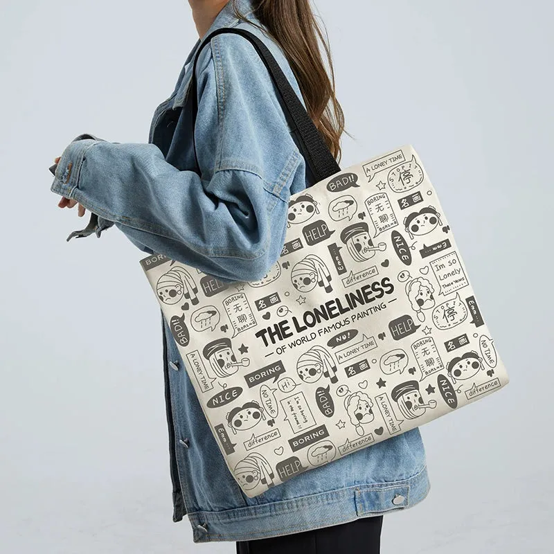 Summer Work Work Clothing Satchel Students Zip Canvas Bag