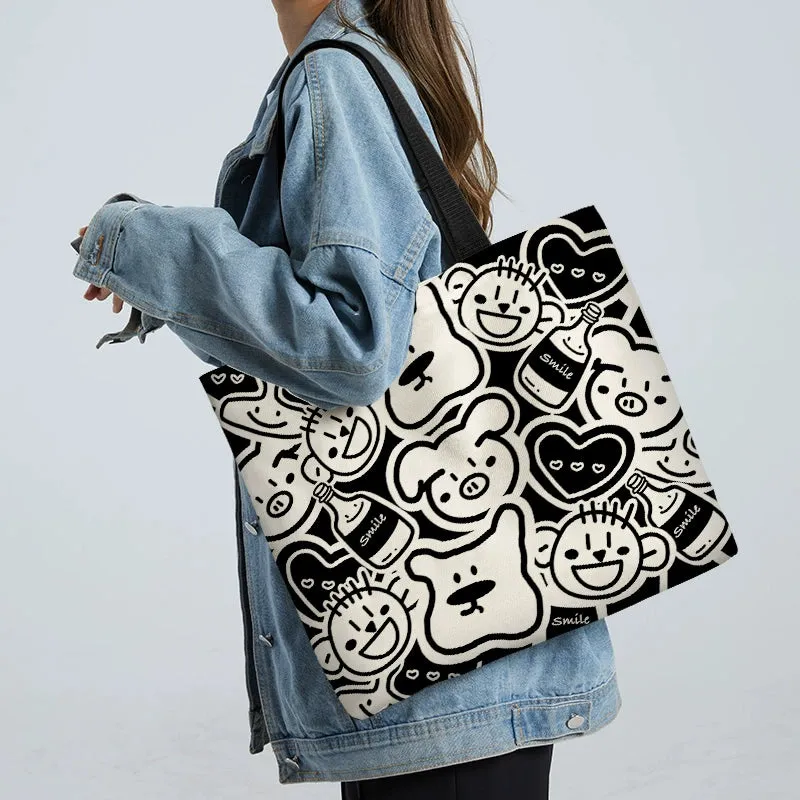 Summer Work Work Clothing Satchel Students Zip Canvas Bag