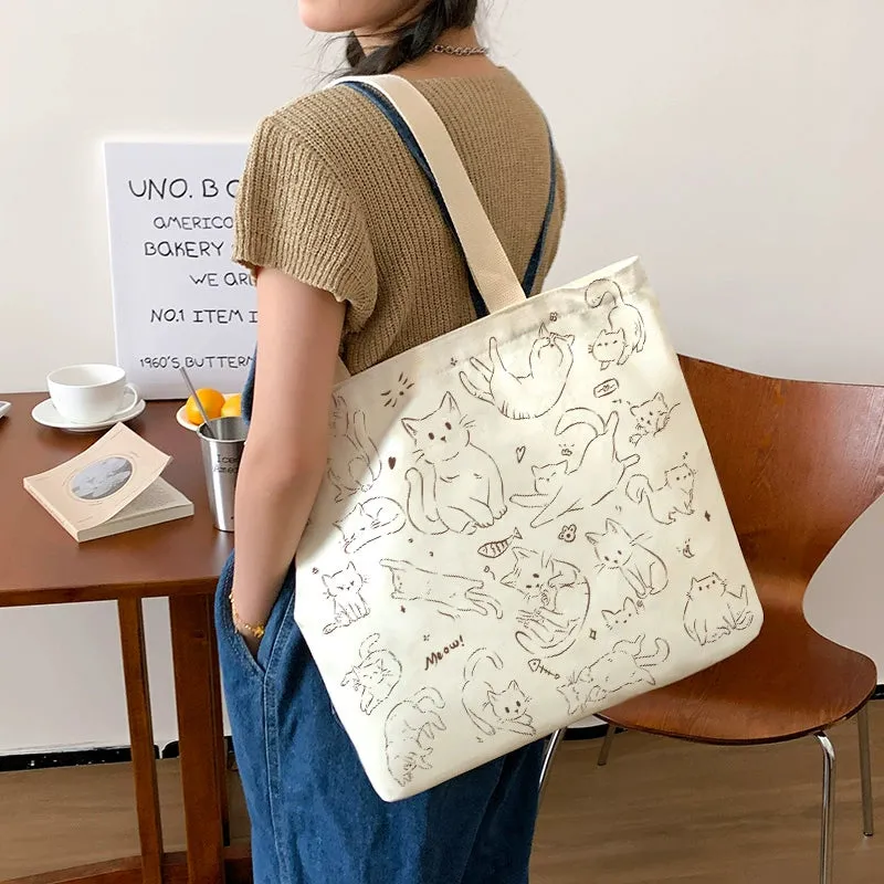 Summer Work Work Clothing Satchel Students Zip Canvas Bag