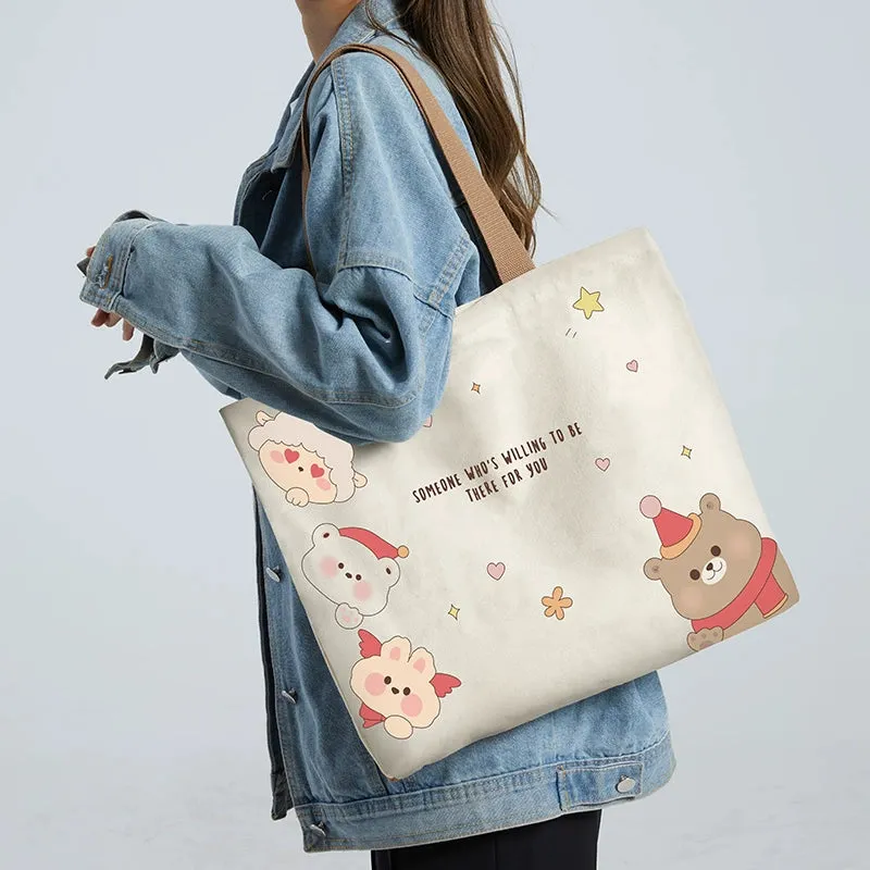 Summer Work Work Clothing Satchel Students Zip Canvas Bag