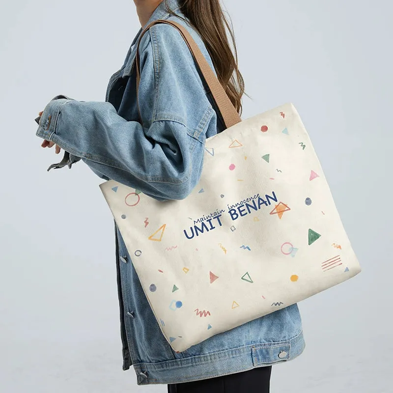 Summer Work Work Clothing Satchel Students Zip Canvas Bag