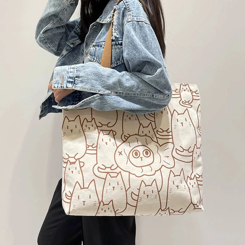 Summer Work Work Clothing Satchel Students Zip Canvas Bag