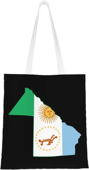 Svg Flag Map of Chaco Tote Bag for Women Canvas Shopping Bags Reusable Beach Bag Grocery Bags Tote Shoulder Bag Gift Bags