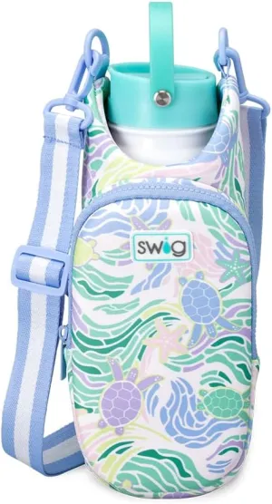 Swig Life Water Bottle Sling Bag, Water Bottle Holder with Adjustable Strap, Bottles Carrier Bag with Zippered Phone Pocket, Holds 36oz Bottles, Bottle Accessories (Sea Swirl)