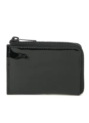 TANNED/ENAMEL-COATED LEATHER ZIPPERED CARD CASE