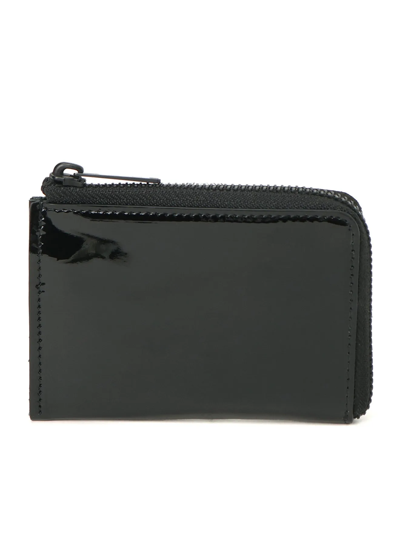 TANNED/ENAMEL-COATED LEATHER ZIPPERED CARD CASE