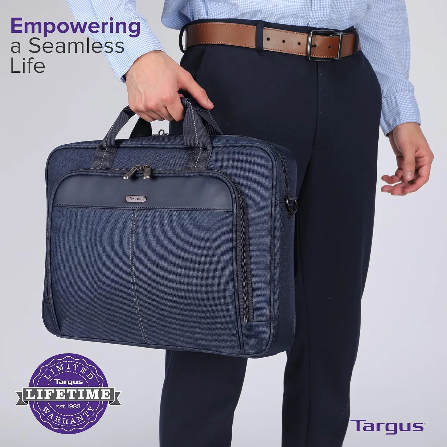 Targus unisex-adult Slim Briefcase With Crossbody Shoulder Bag