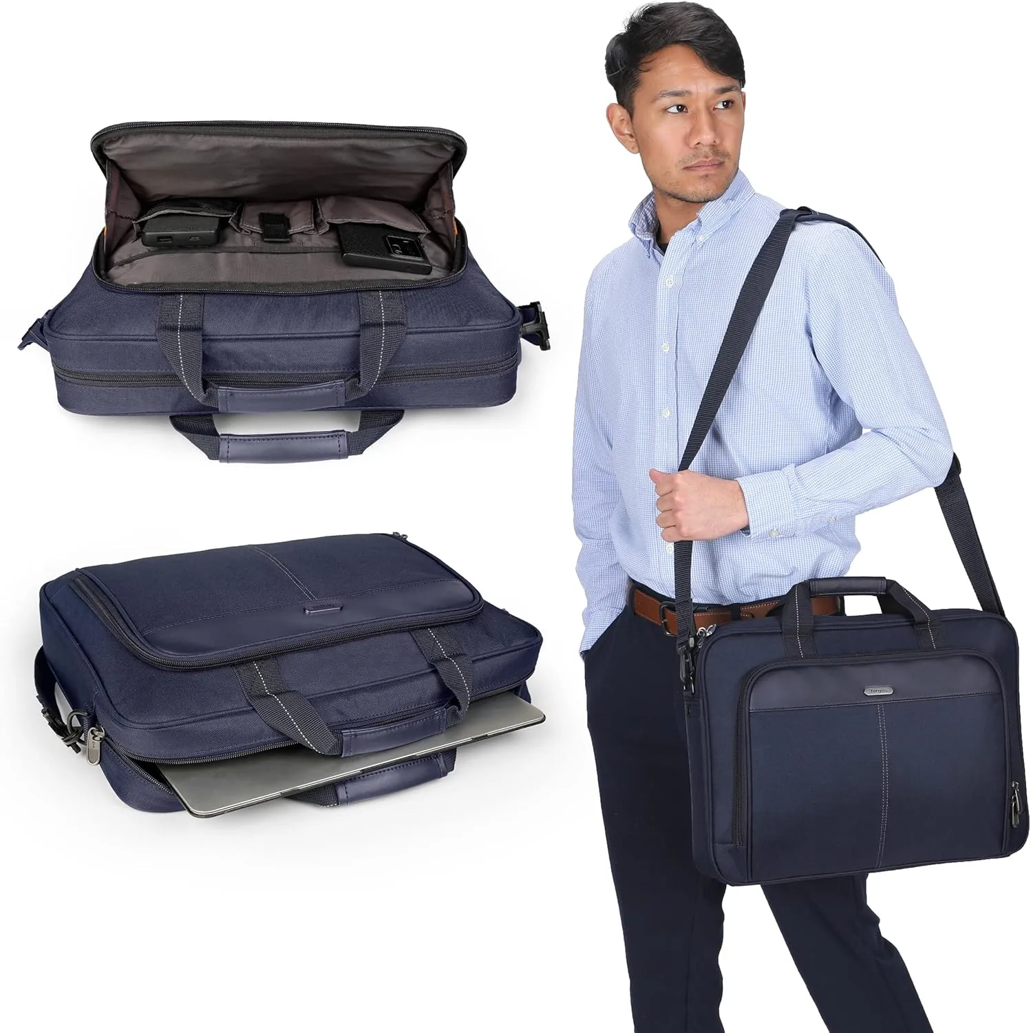 Targus unisex-adult Slim Briefcase With Crossbody Shoulder Bag