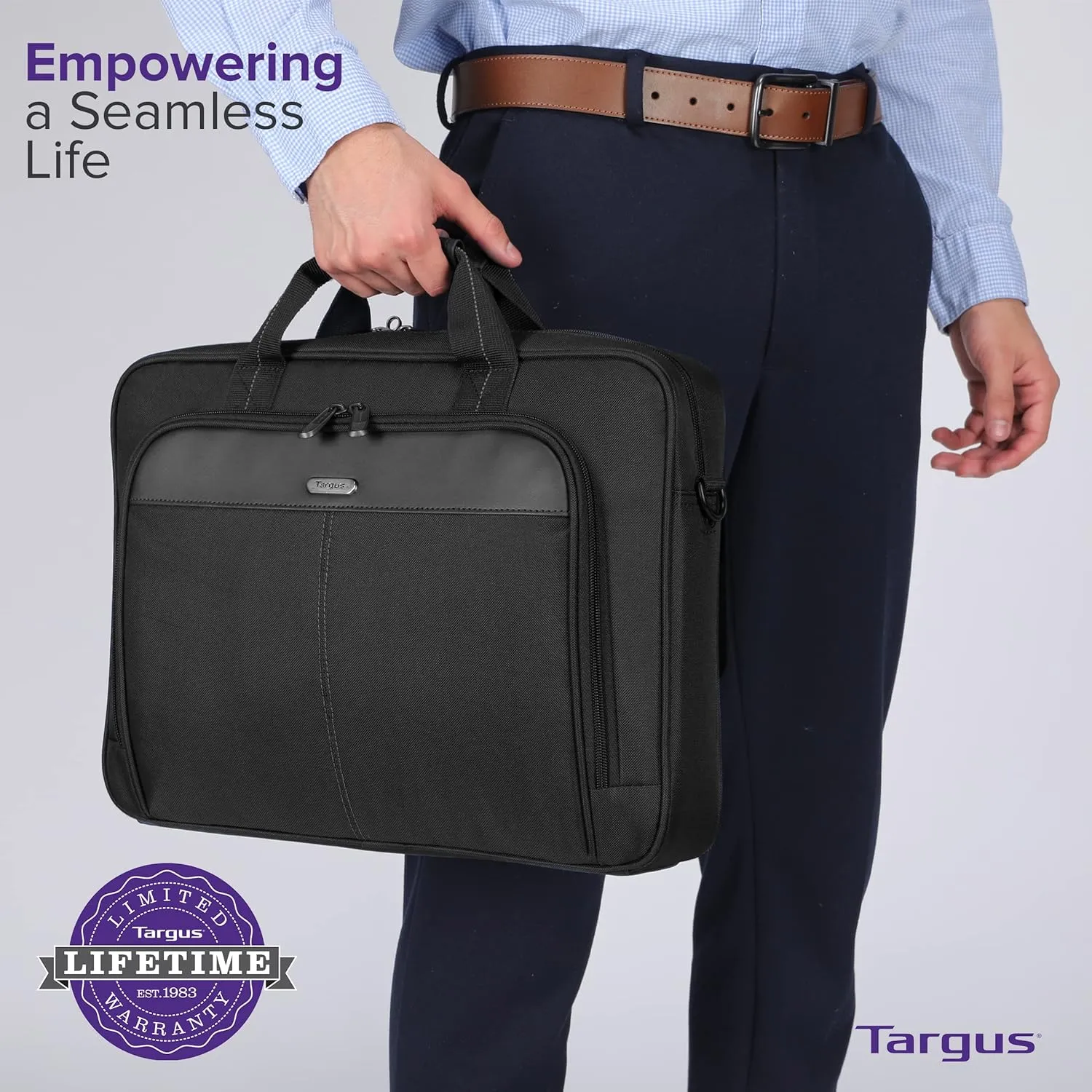 Targus unisex-adult Slim Briefcase With Crossbody Shoulder Bag