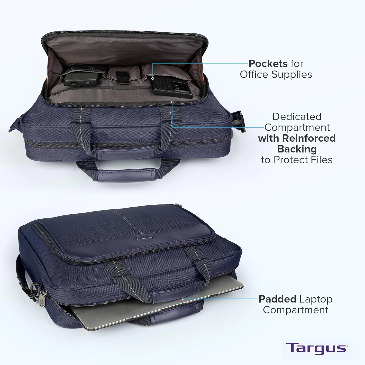 Targus unisex-adult Slim Briefcase With Crossbody Shoulder Bag