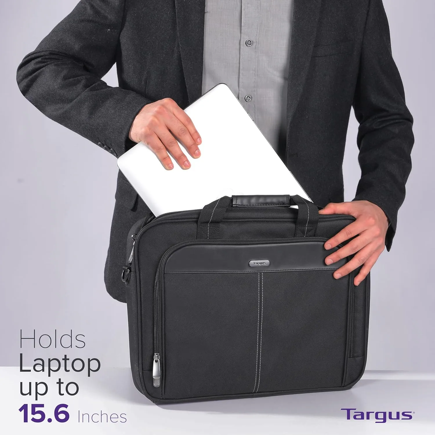 Targus unisex-adult Slim Briefcase With Crossbody Shoulder Bag
