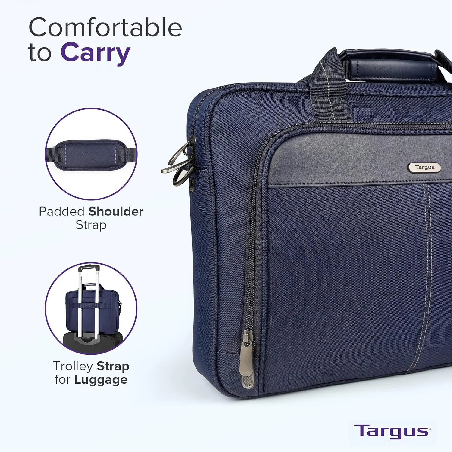 Targus unisex-adult Slim Briefcase With Crossbody Shoulder Bag