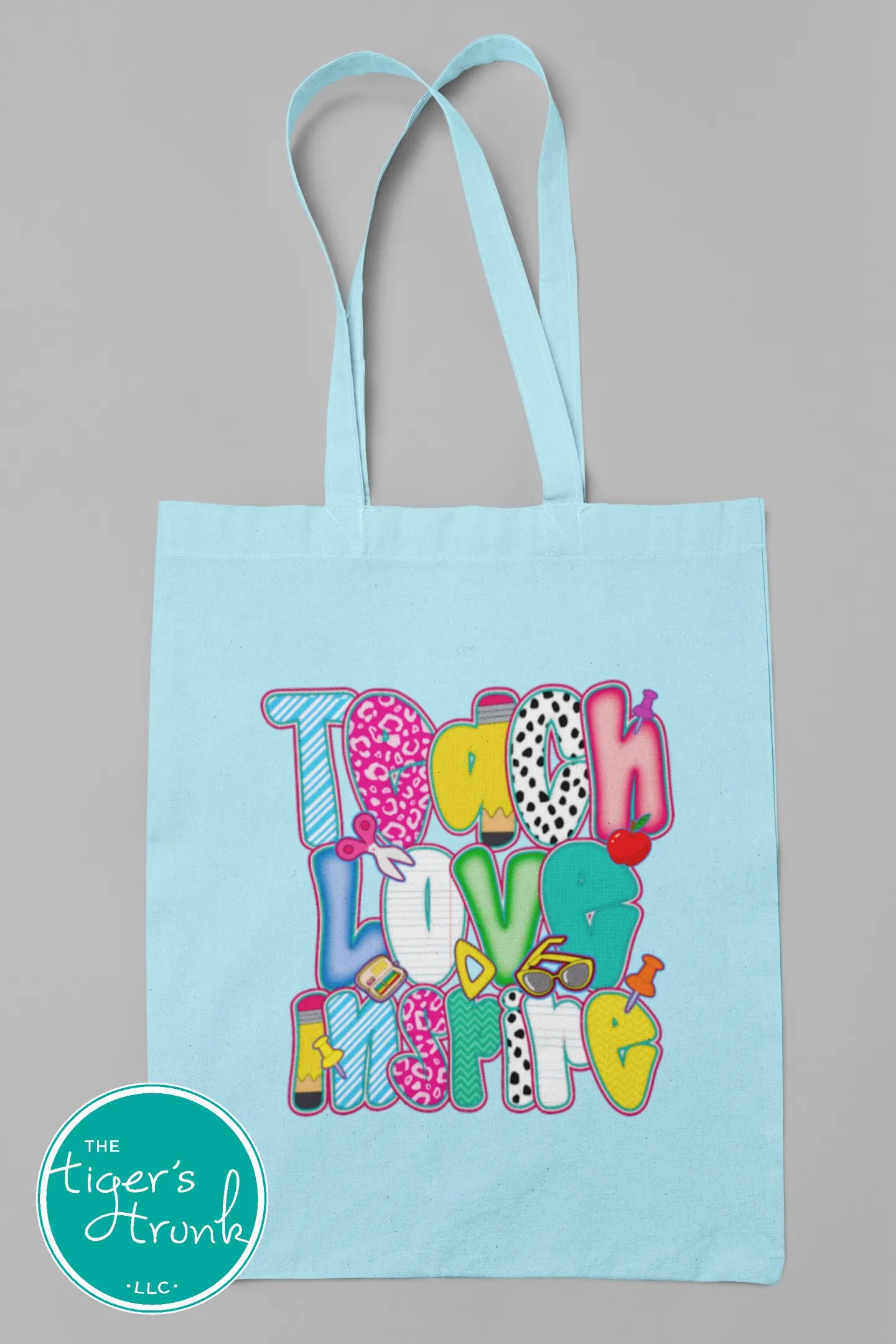 Teach Love Inspire Reusable Canvas Totes