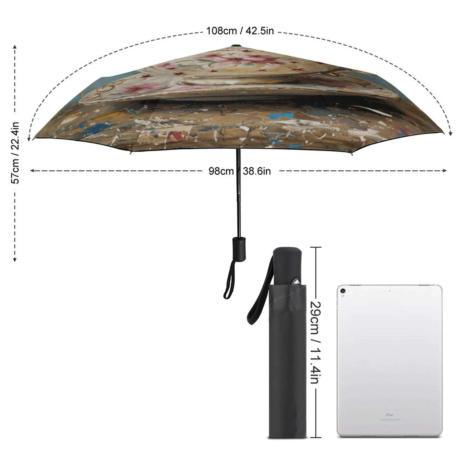 Teacup Mouse Auto Umbrella with Printed Pattern Outside ZYS03-8K