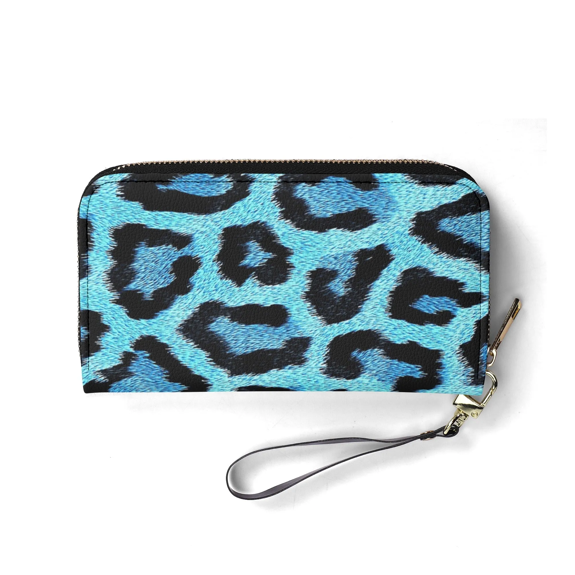 Teal Leopard Print PU Leather Wallet