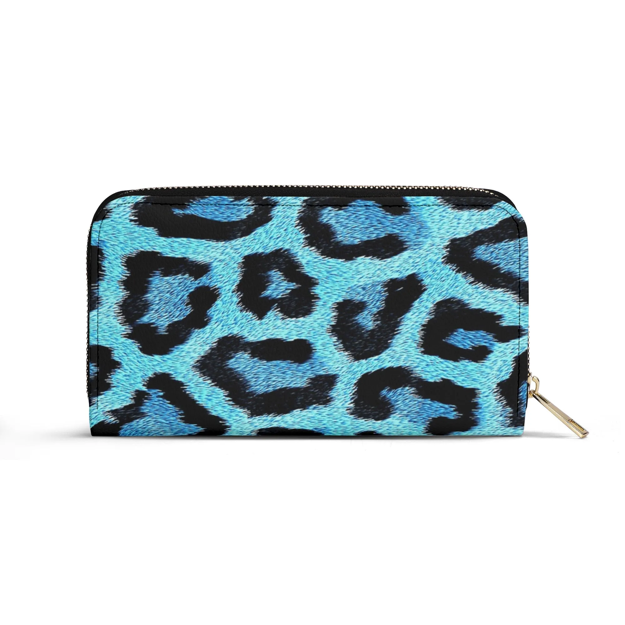 Teal Leopard Print PU Leather Wallet