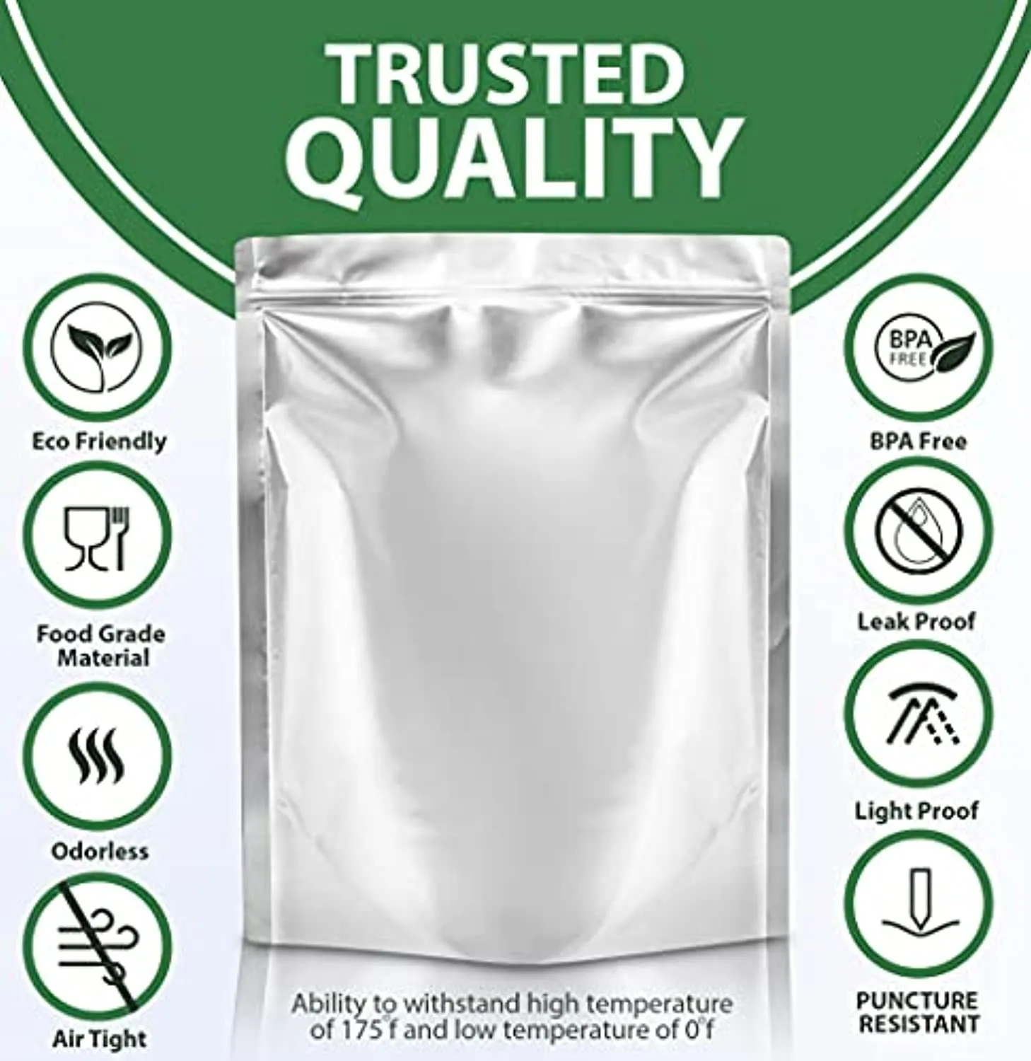 TEKUNLIMITED Mylar Bags For Food Storage, 25 Pcs 1 Gallon 13 Mil 2 Sides Stand-Up, Mylar Ziplock Bags, Heat & Re-Sealable, Mylar Bags with Oxygen Absorbers, 300cc, Mylar Bags, 10"x14" Extra Thick Long Term Storage