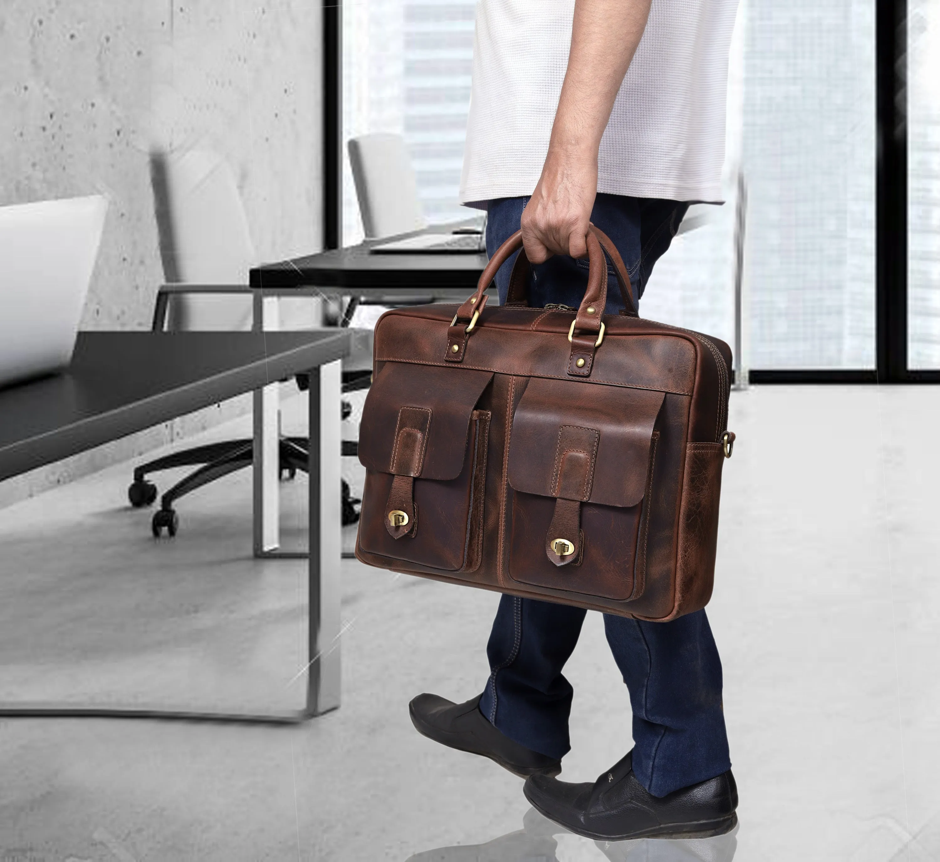 The Indiana Leather Briefcase
