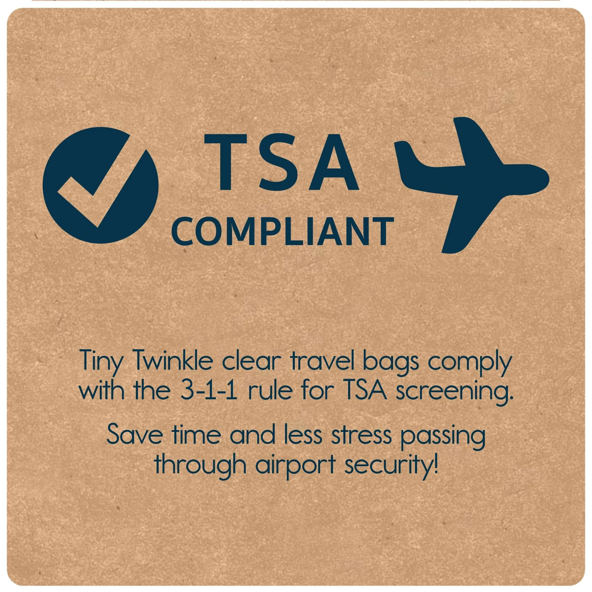 Tiny Twinkle Mess-proof Travel Bags, Airline Compliant, Zipper Closure, Clear Front Pouch, Diaper Bag Packing, Toiletry or Cosmetics Organizer 3 Pack Set (Cloud Blue)