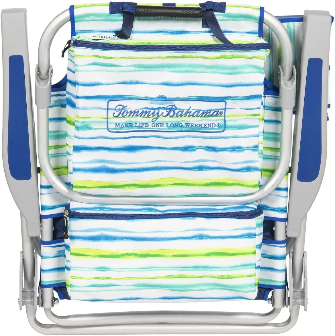 Tommy Bahama 2 Pack Backpack Beach Chair 5 Position Chair, Including Lay Flat (White Stripes)