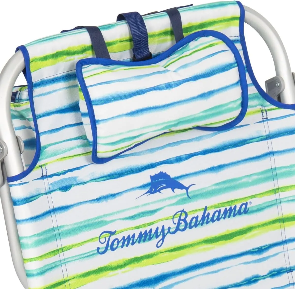 Tommy Bahama 2 Pack Backpack Beach Chair 5 Position Chair, Including Lay Flat (White Stripes)