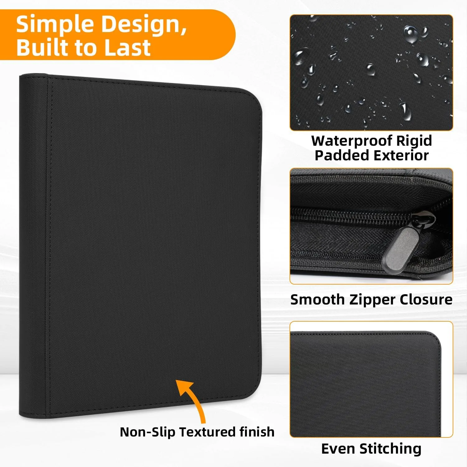 Toploader Binder, Holds 128 Toploaders – Includes 25 Toploaders, 4 Pocket Top Loader with Sleeves Card Storage Case for 3" x 4" Rigid Card Holders, Perfect for TCG, Sports Trading Cards