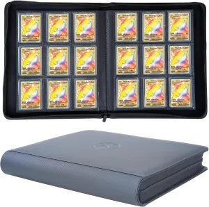 Toploader Binder, Holds 288 Top Loaders for Cards, 9 Pocket Top Loader Binders with Sleeves for 3" x 4" Rigid Card Holders for Trading Cards（Classic Black）